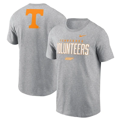 Men's Nike Heather Gray Tennessee Volunteers Campus 2-Hit Primary Mascot T-Shirt