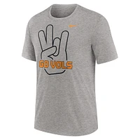 T-shirt Nike gris chiné Tennessee Volunteers Campus Local Tri-Blend pour homme