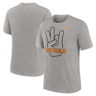 T-shirt Nike gris chiné Tennessee Volunteers Campus Local Tri-Blend pour homme