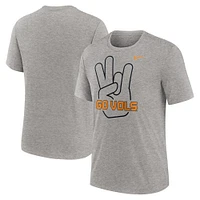 T-shirt Nike gris chiné Tennessee Volunteers Campus Local Tri-Blend pour homme