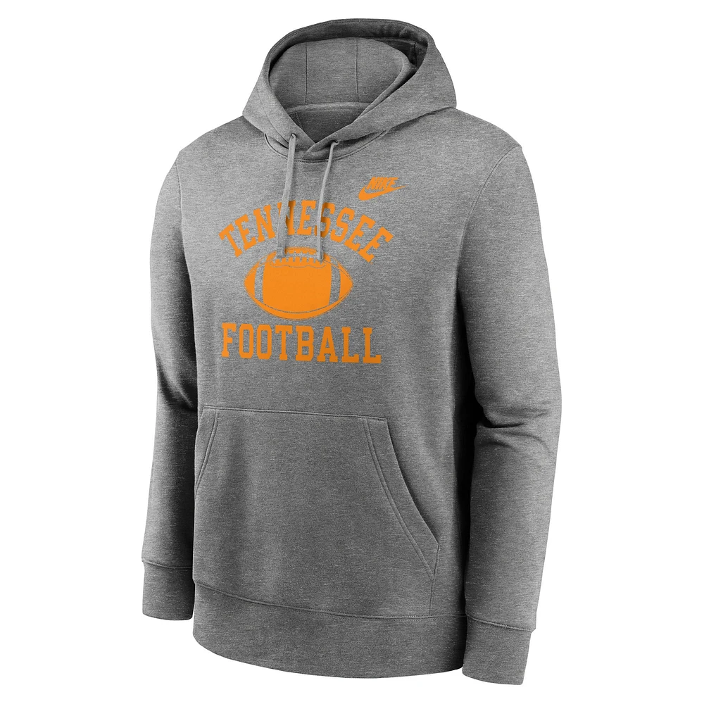 Sweat à capuche en polaire Nike Tennessee Volunteers Legacy Football Icon Club pour homme, gris chiné