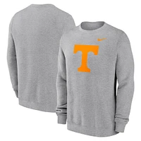 Men's Nike Heather Gray Tennessee Volunteers Primetime Fleece Pullover Sweatshirt