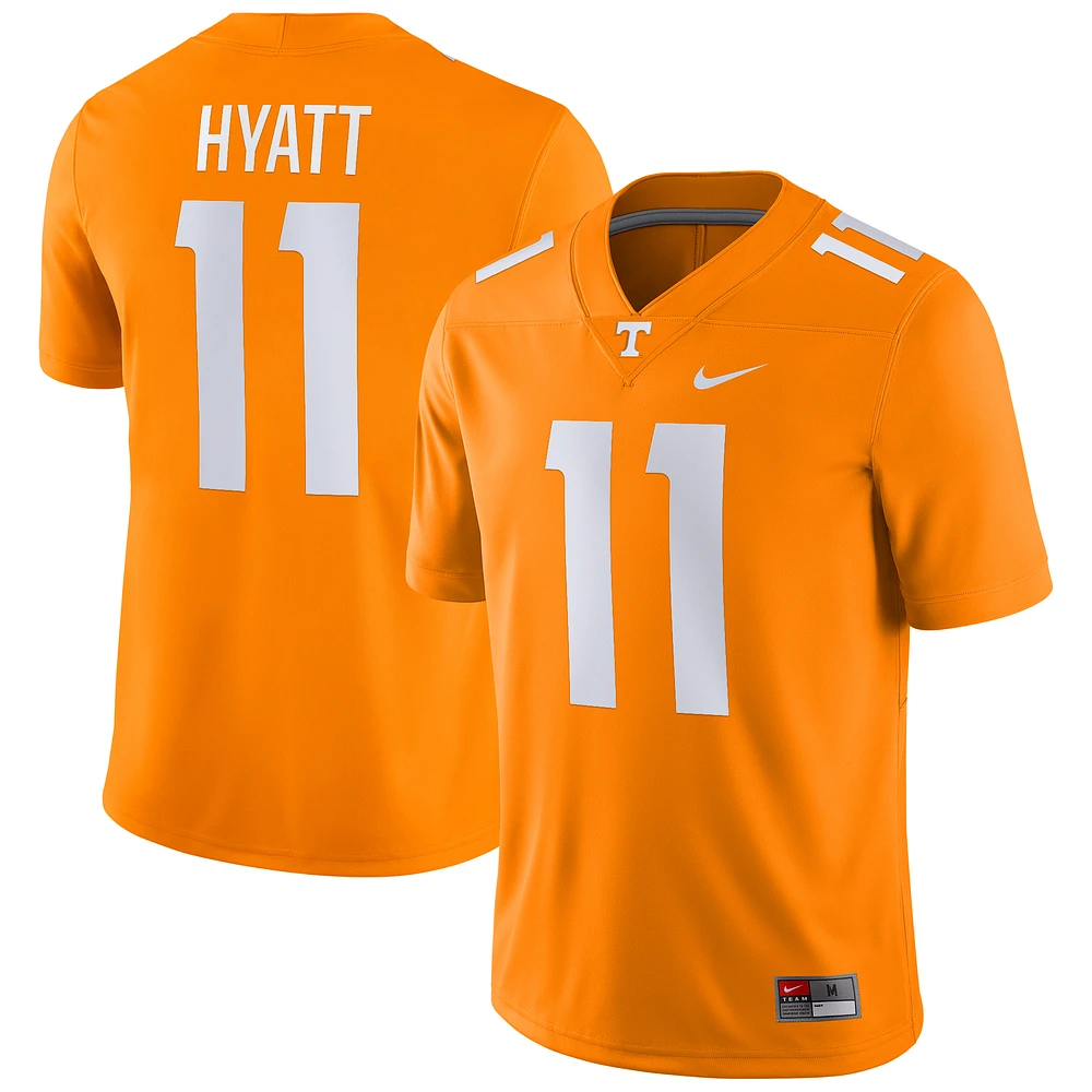 Maillot de match des volontaires du Tennessee Nike Jalin Hyatt Tennessee Orange pour homme