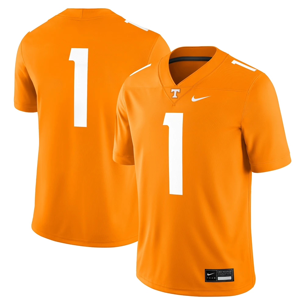 Maillot de match Nike #1 Tennessee Volunteers Orange pour homme