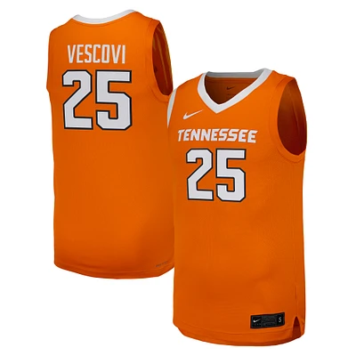 Maillot de joueur basket-ball Nike Santiago Vescovi Tennessee Orange Volunteers NIL pour homme