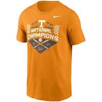 T-shirt avec logo officiel Nike Tennessee Orange Volunteers 2024 NCAA pour hommes Baseball College World Series Champions