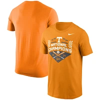 T-shirt avec logo officiel Nike Tennessee Orange Volunteers 2024 NCAA pour hommes Baseball College World Series Champions