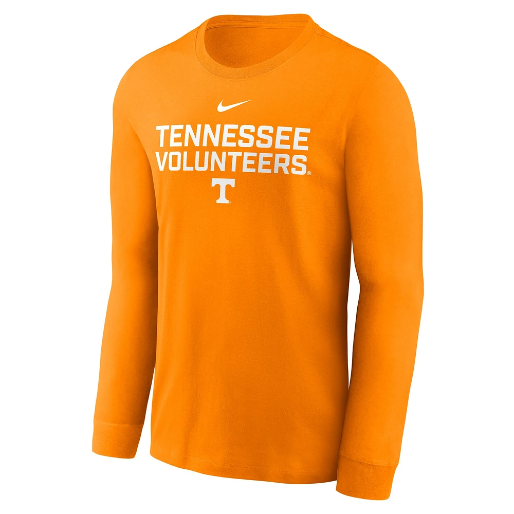 Men's Nike Tennessee Orange Volunteers 2025 Sideline Performance Long Sleeve T-Shirt
