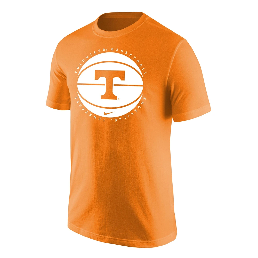 T-shirt avec logo de basket-ball Nike Tennessee Volunteers pour homme, orange