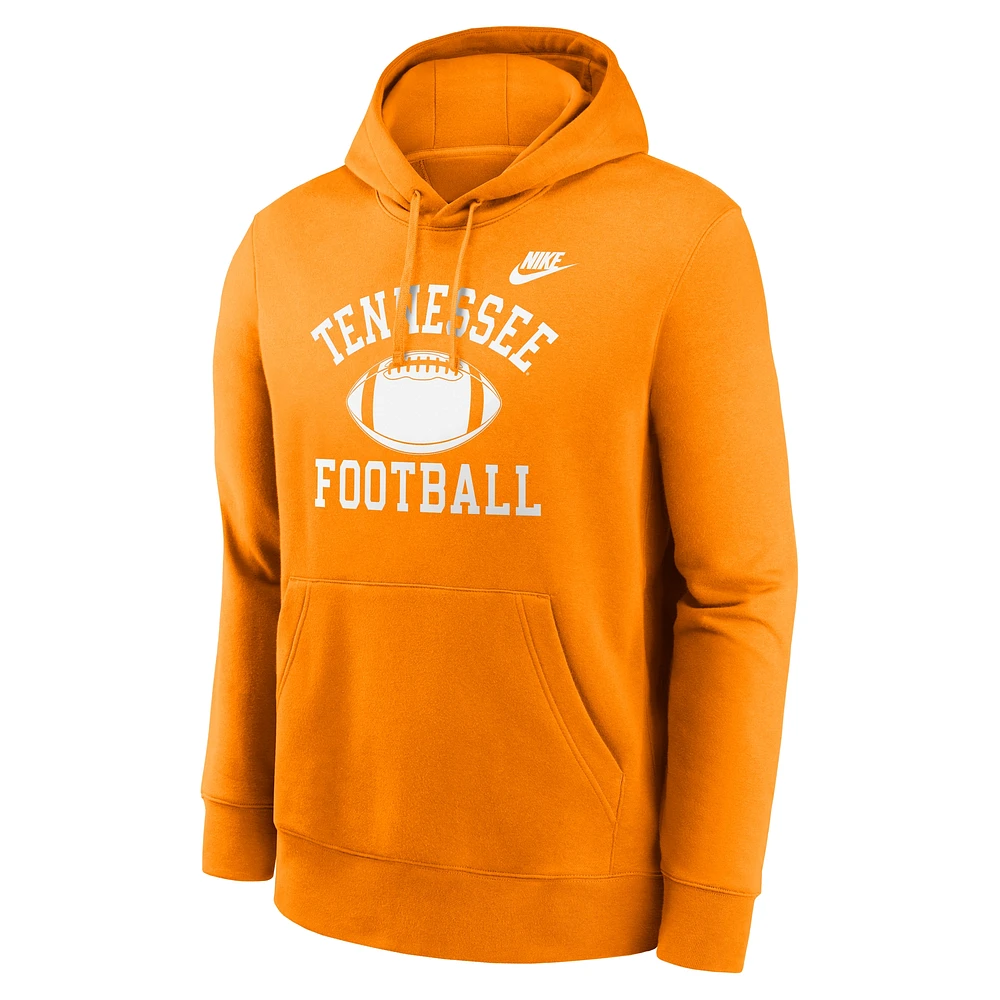 Sweat à capuche en polaire Nike Tennessee Orange Volunteers Legacy Football Icon Club pour homme