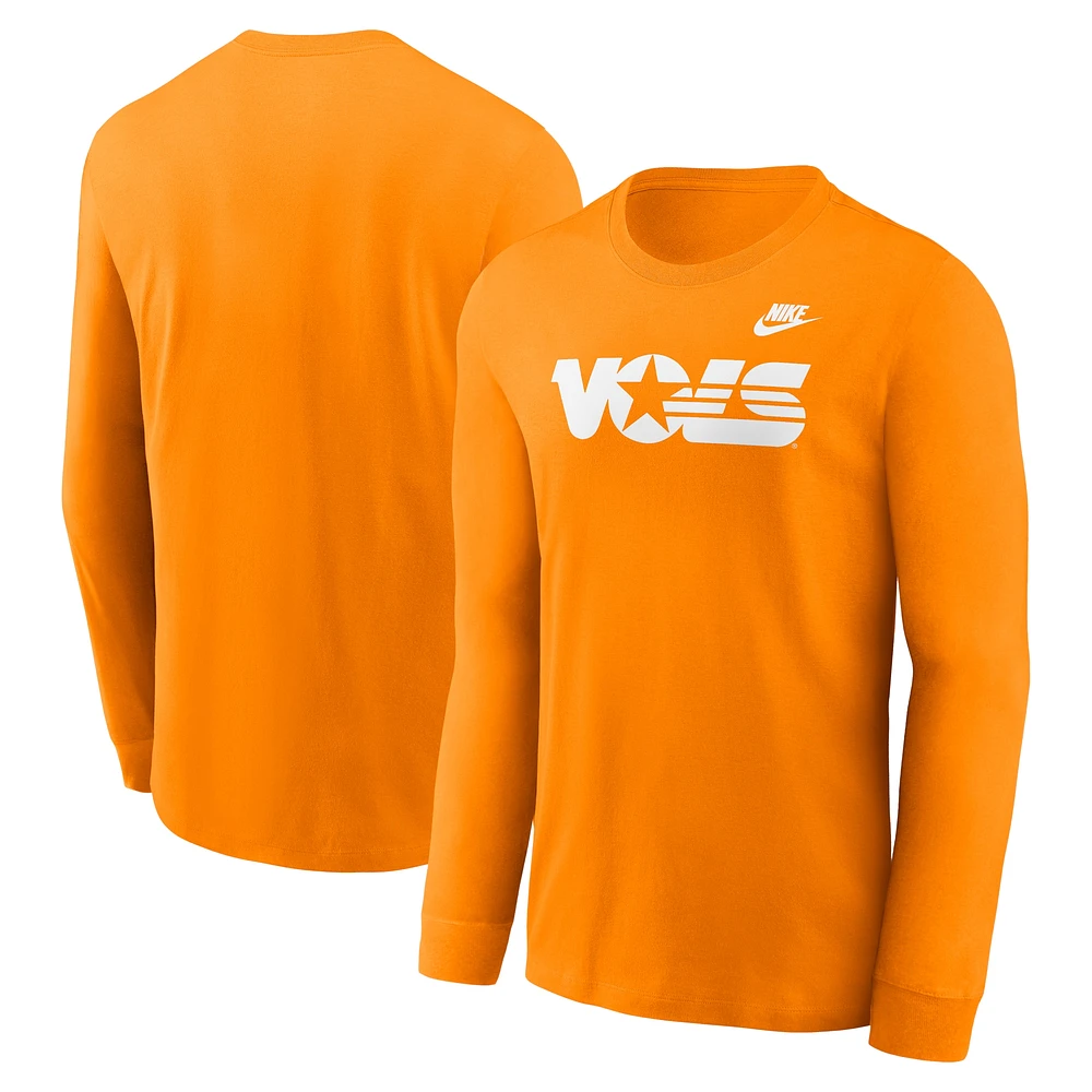 Men's Nike Tennessee Orange Volunteers Legacy Primary Logo Long Sleeve T-Shirt