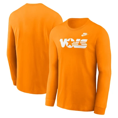 T-shirt à manches longues avec logo principal Nike Tennessee Orange Volunteers Legacy pour homme