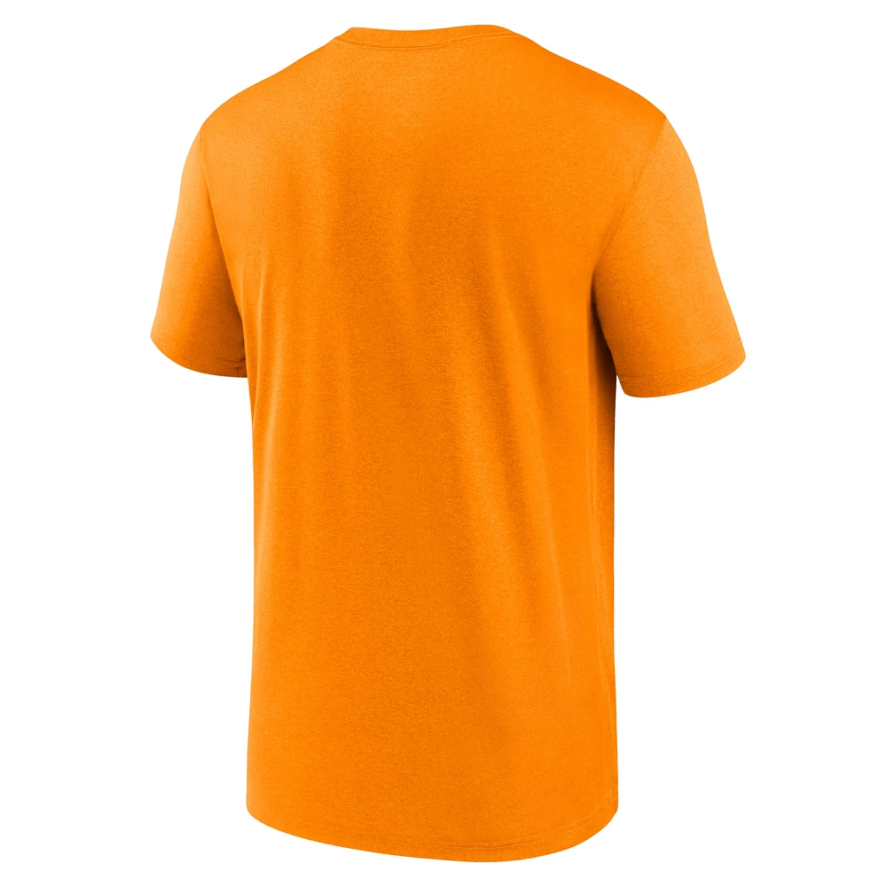 T-shirt Nike Tennessee Orange Volunteers pour homme avec logo principal Legend Performance