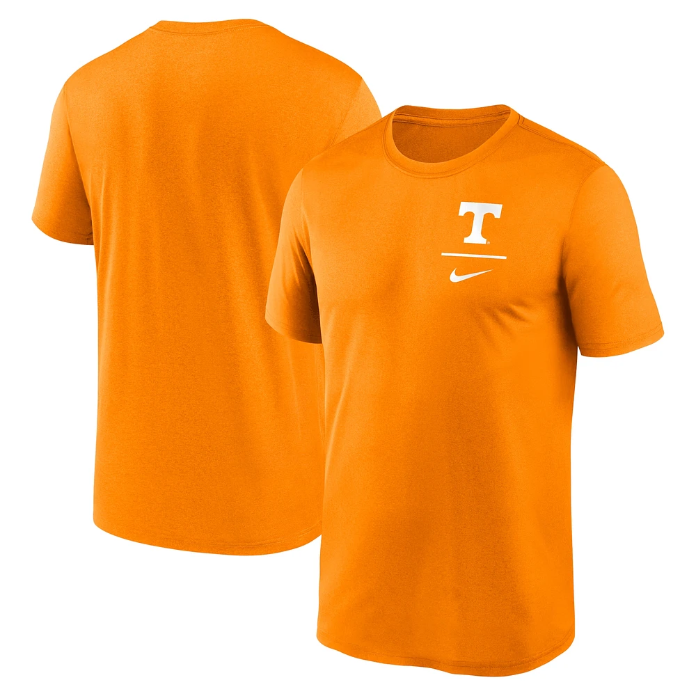 T-shirt Nike Tennessee Orange Volunteers pour homme avec logo principal Legend Performance