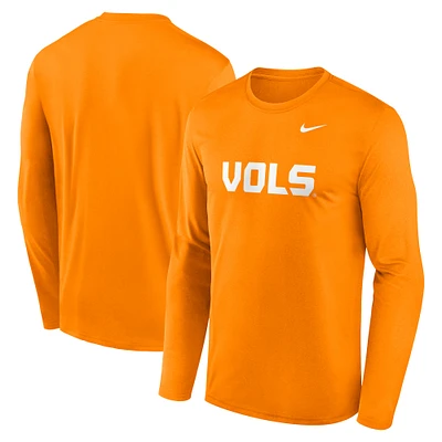 T-shirt à manches longues Nike Tennessee Orange Volunteers Primetime Alternate Logo Legend pour homme