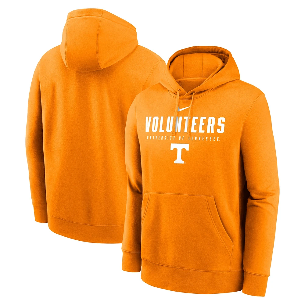 Men's Nike Tennessee Orange Volunteers Primetime Dynamic Mascot Club Fleece Pullover Hoodie