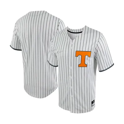 Tennessee Volunteers Nike Pinstripe Replica Full-Button Baseball Jersey - White/Gray