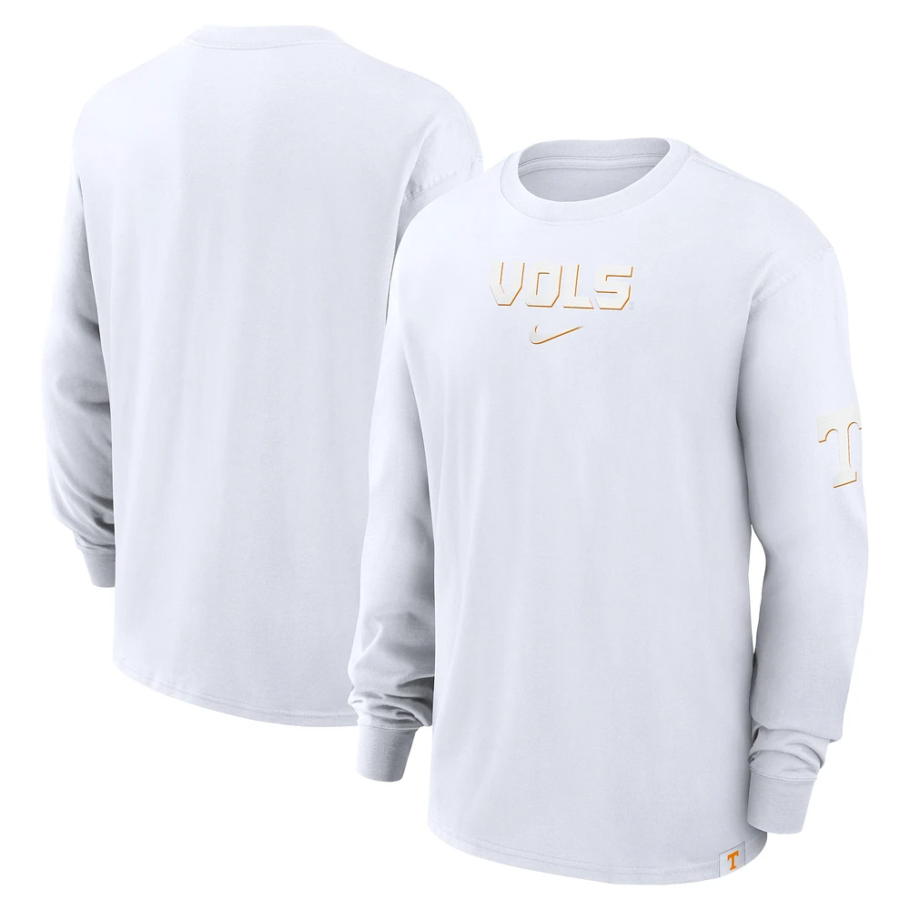 T-shirt à manches longues Nike Tennessee Volunteers 2-Hit Statement Max90 pour homme, blanc