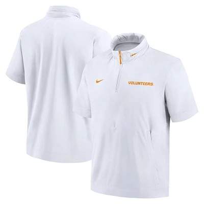 Veste à capuche et demi-zip Nike pour hommes, Tennessee Volunteers 2024 Sideline Coach, blanche