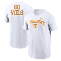 T-shirt Nike Tennessee Volunteers Blitz 2-Hit pour homme, blanc