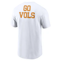 T-shirt Nike Tennessee Volunteers Blitz 2-Hit pour homme, blanc