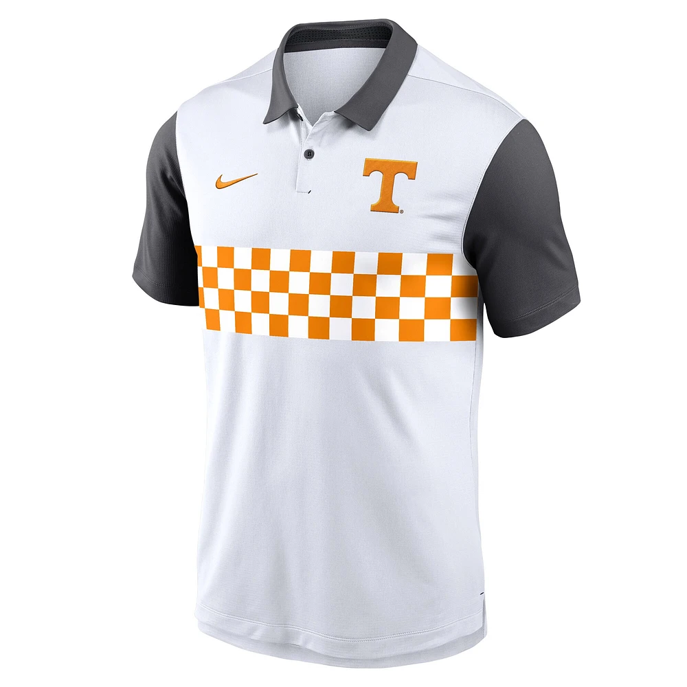 Men's Nike White Tennessee Volunteers Campus Pattern Vapor Performance Polo