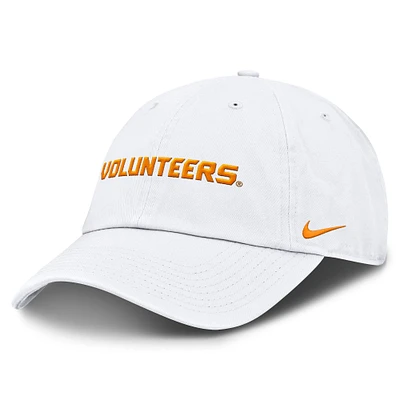 Men's Nike White Tennessee Volunteers Core Club Mascot Wordmark Adjustable Hat