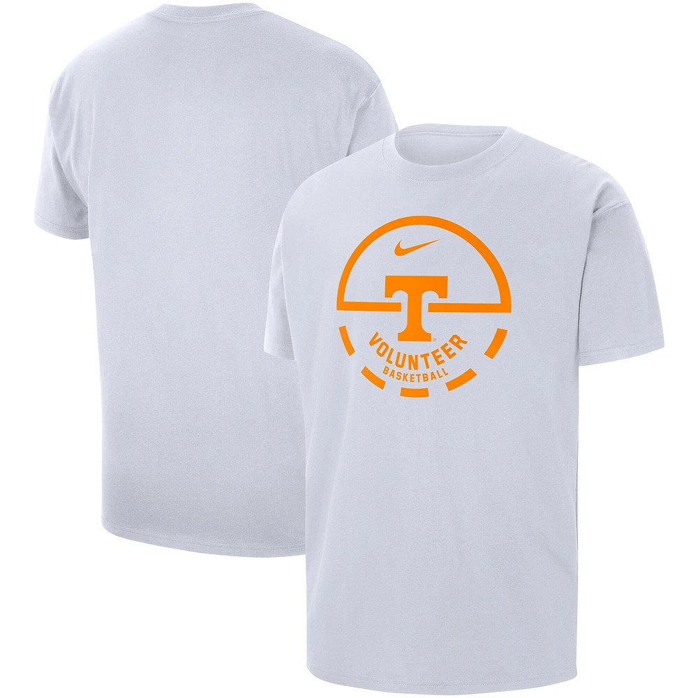 T-shirt de basket-ball à lancer franc Nike Tennessee Volunteers pour homme, blanc