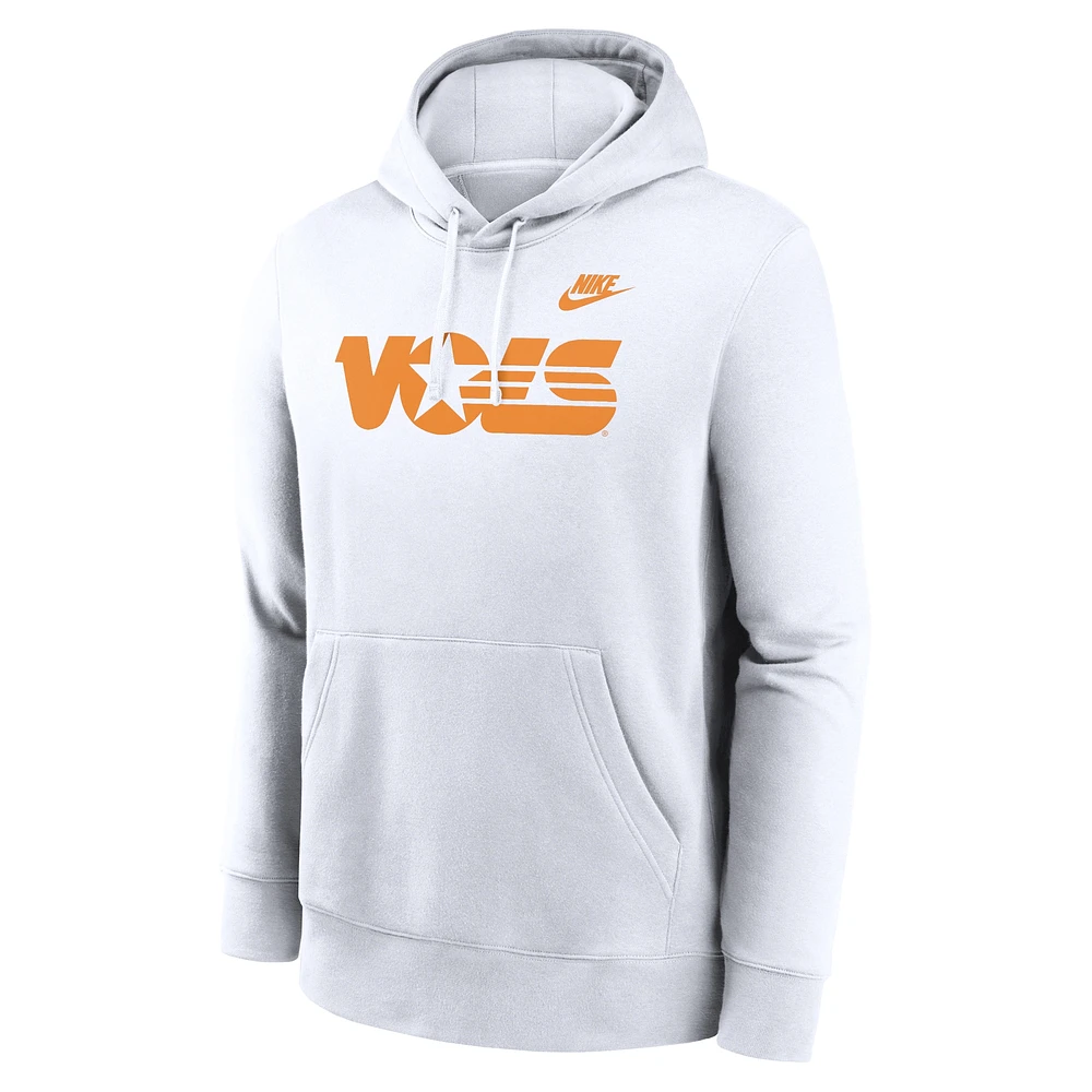 Sweat à capuche en polaire Nike Tennessee Volunteers Legacy Logo Club pour homme, blanc