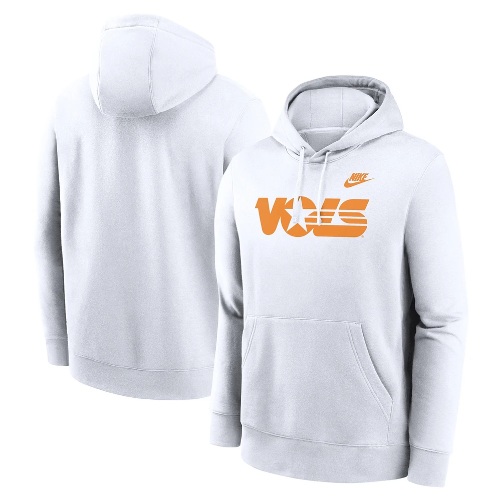 Sweat à capuche en polaire Nike Tennessee Volunteers Legacy Logo Club pour homme, blanc