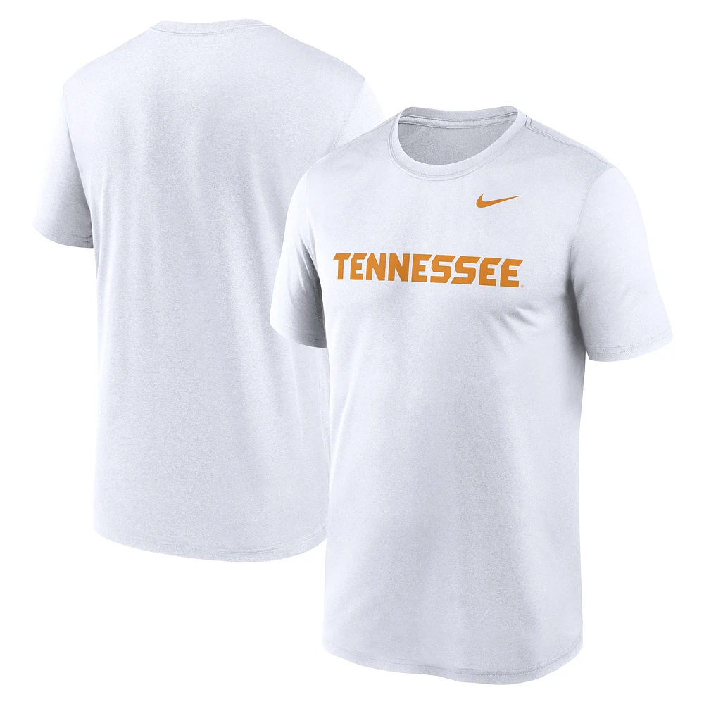 T-shirt Nike blanc Tennessee Volunteers Primetime Legend Wordmark pour homme