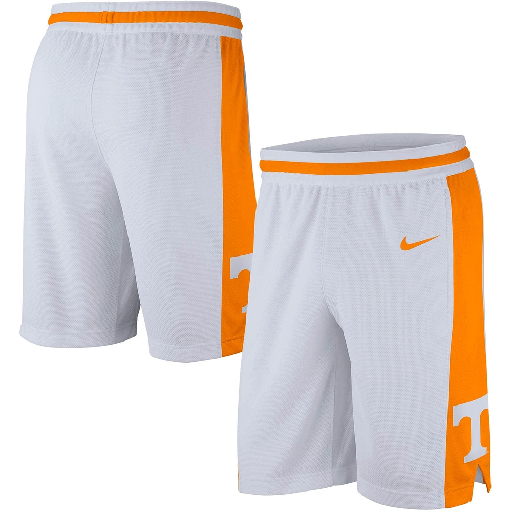 Short de basket-ball Nike Tennessee Volunteers Retro Replica Performance blanc pour homme