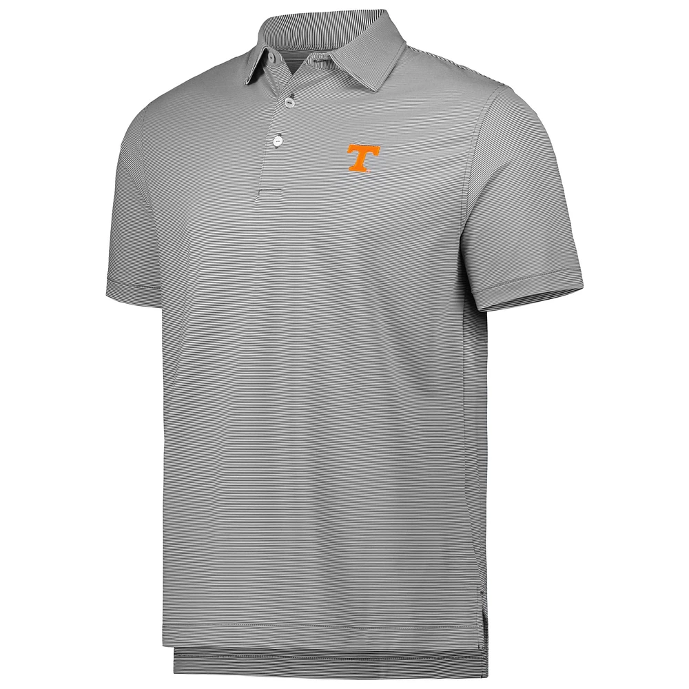 Men's Peter Millar Gray Tennessee Volunteers Jubilee Striped Performance Jersey Polo