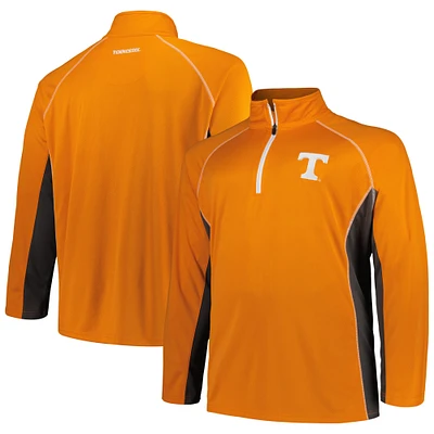 Men's Profile Tennessee Orange Volunteers Big & Tall Quarter-Zip Raglan Jacket