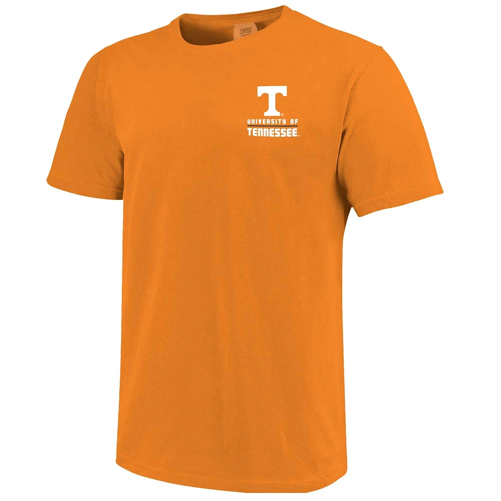 T-shirt à rayures orange Tennessee Volunteers pour homme avec silhouette du campus