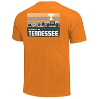 T-shirt à rayures orange Tennessee Volunteers pour homme avec silhouette du campus