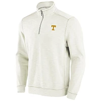 Men's Tommy Bahama Cream Tennessee Volunteers Tobago Bay Half-Zip Tri-Blend Top