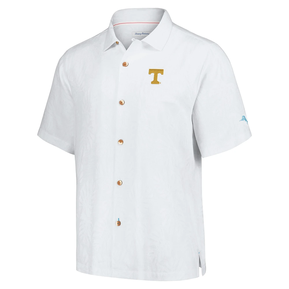 Chemise boutonnée Tommy Bahama blanche Tennessee Volunteers Castaway Game Camp pour hommes