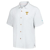 Men's Tommy Bahama White Tennessee Volunteers Castaway Game Camp Button-Up Shirt