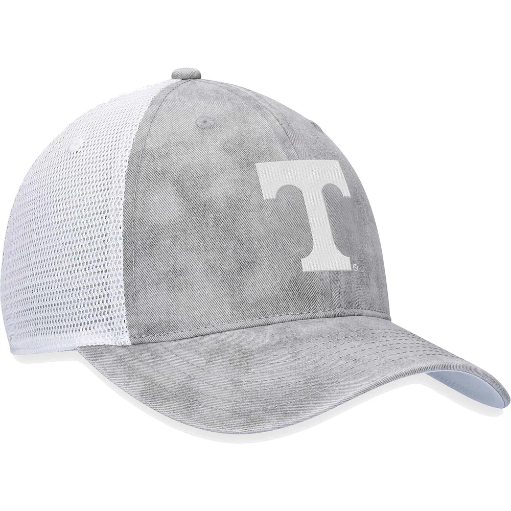 Men's Top of the World Gray/White Tennessee Volunteers Slate Trucker Adjustable Hat