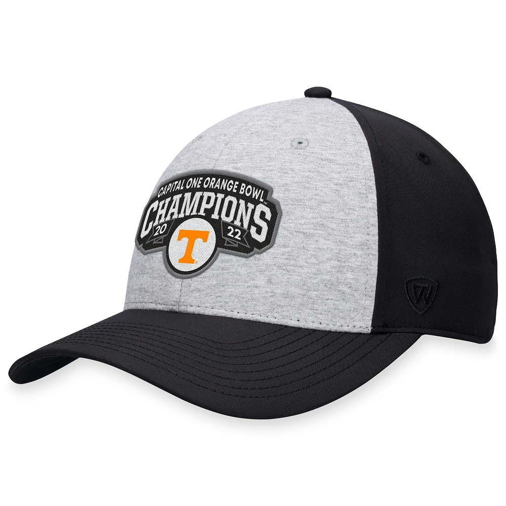 Casquette réglable Top of the World Heather Grey Tennessee Volunteers 2022 Orange Bowl Champions pour homme