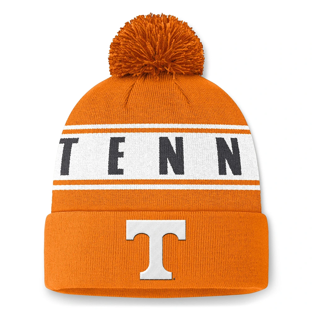 Men's Top of the World Tennessee Orange Tennessee Volunteers Slash Cuffed Knit Hat with Pom