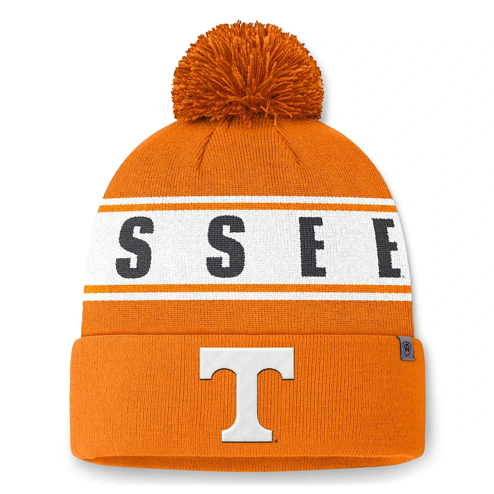 Men's Top of the World Tennessee Orange Tennessee Volunteers Slash Cuffed Knit Hat with Pom