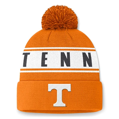 Men's Top of the World Tennessee Orange Tennessee Volunteers Slash Cuffed Knit Hat with Pom