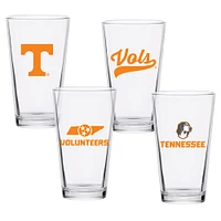 Lot de quatre verres à bière de collection Tennessee Volunteers de 16 oz