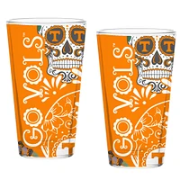 Tennessee Volunteers Lot de deux 16oz. Ensemble de verres à pinte Dia De Los Muertos