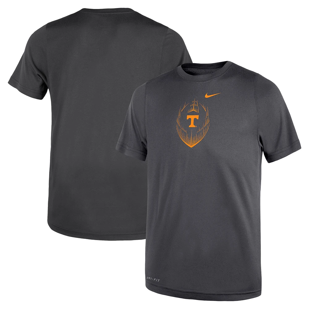 T-shirt de football Nike anthracite Tennessee Volunteers Legend Performance pour tout-petit