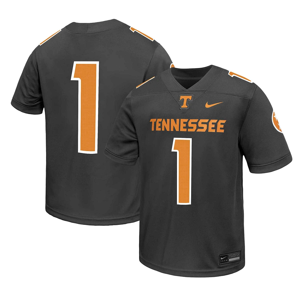 Maillot de football réplique alternatif intouchable Nike #1 Anthracite Tennessee Volunteers pour tout-petit