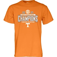 T-shirt unisexe bleu 84 Tennessee Orange Volunteers 2024 SEC pour hommes, Champions de la saison régulière basket-ball, vestiaire