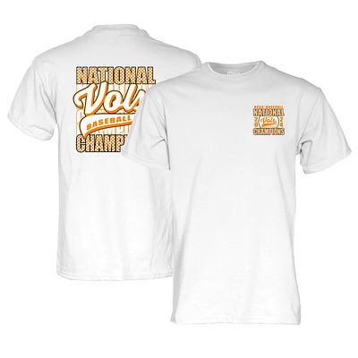 T-shirt unisexe bleu 84 blanc Tennessee Volunteers 2024 NCAA pour homme Baseball College World Series Champions Check